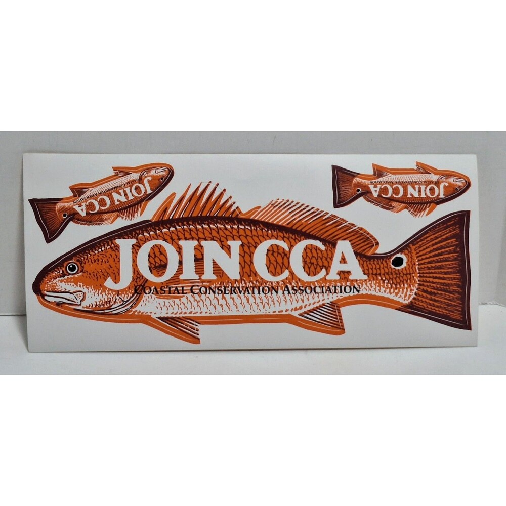 COASTAL CONSERVATION ASSOCIATION JOIN CCA 9” ADVERTISING REDFISH DECAL STICKER